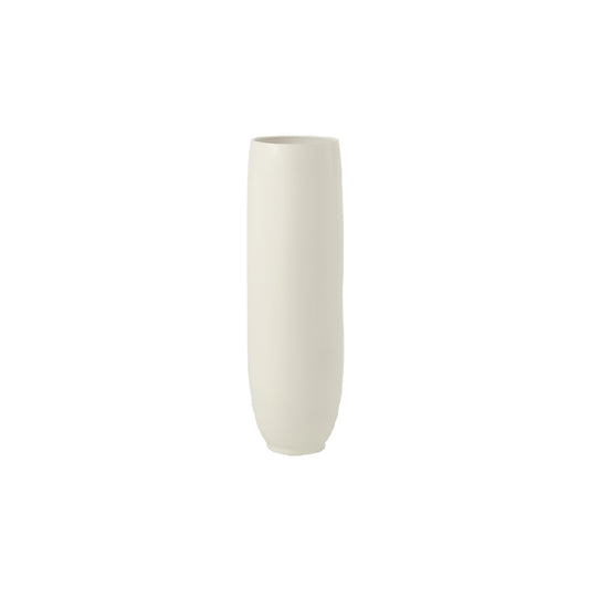 Modern Minimalist Matte Cream Ceramic Vase - Sleek Cylindrical Decorative Flower Pot